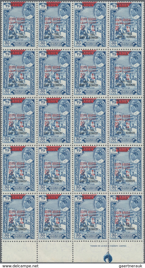 Aden - Qu'aiti State In Hadhramaut: 1966, Definitives Set Of Three With Bilingual Optd. ‚SOUTH ARABI - Yemen