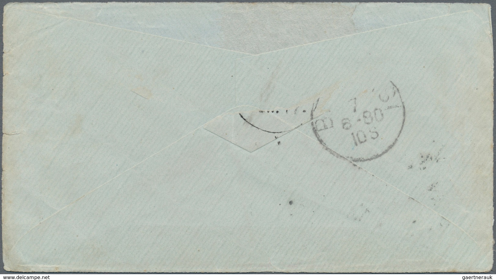 Afghanistan: 1880, Envelope (backflap Faults) Written From Germany Bearing Yvert 33, 20 Pfge. Blue T - Afghanistan