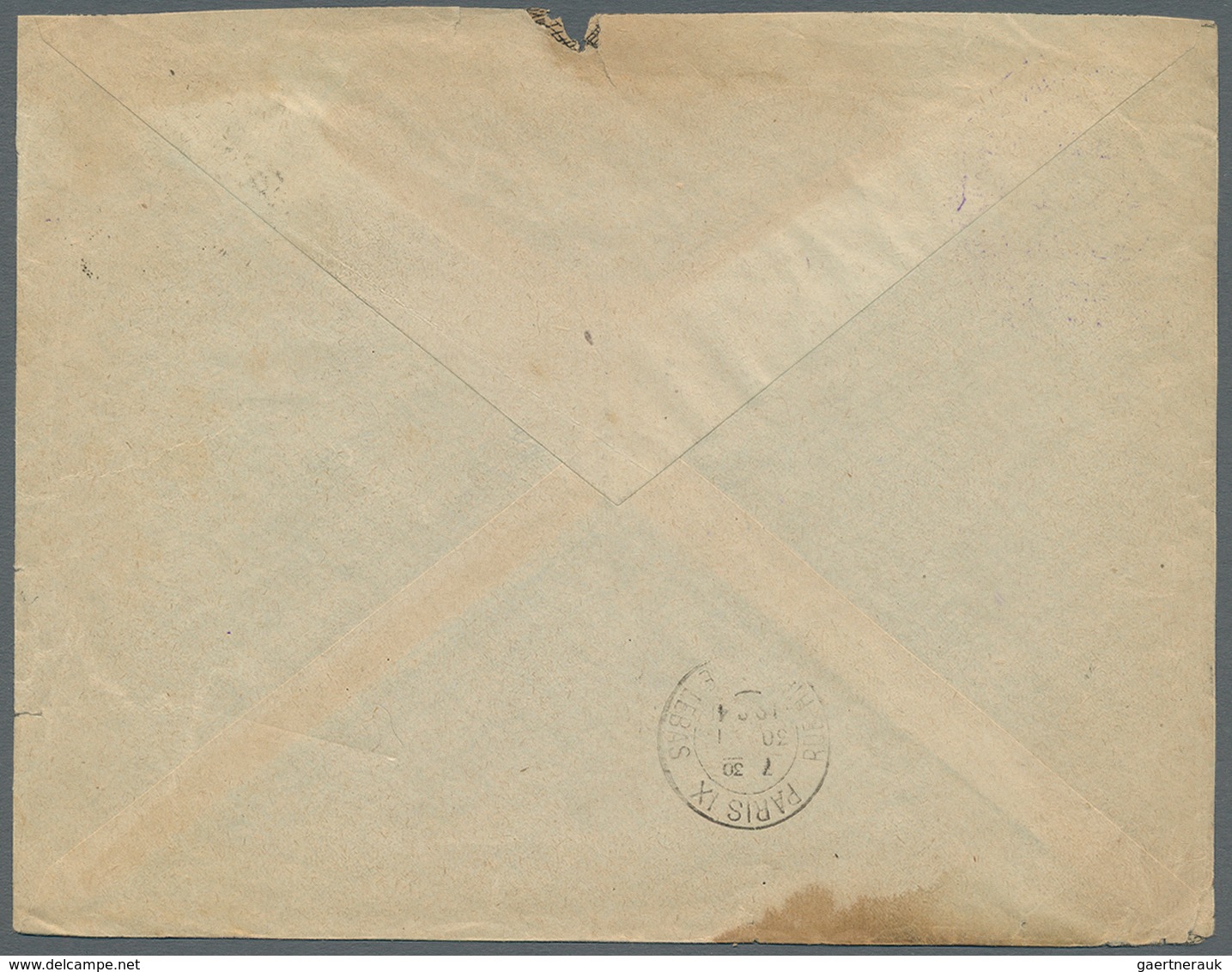 Alawiten-Gebiet: 1924. Rougly Opened, Slightly Shortend Stampless Envelope Addressed To Paris Cancel - Covers & Documents