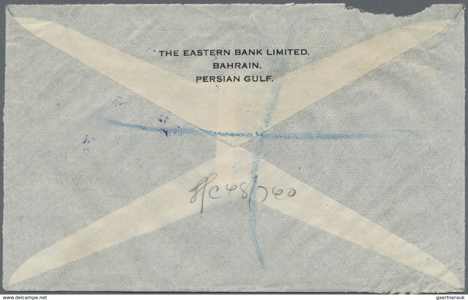 Bahrain: 1957/1935: Registered Airmail Cover Used From Bahrain To Germany In 1957, Franked By QEII. - Bahrain (1965-...)