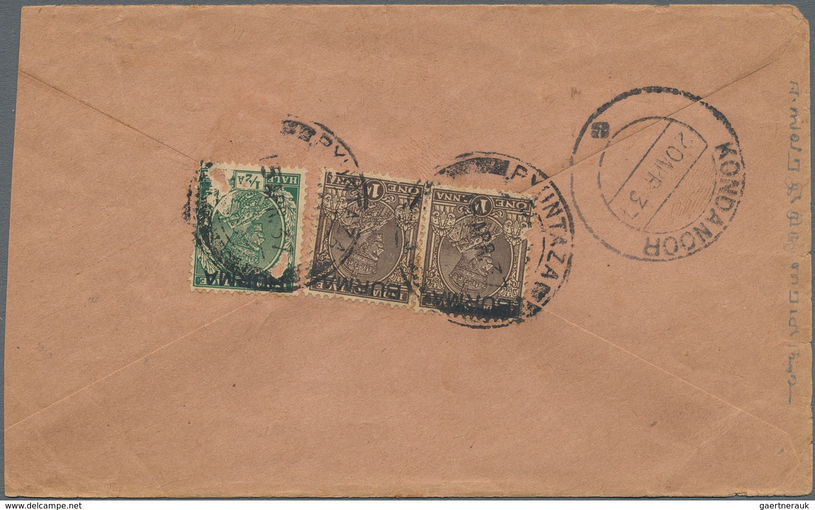 Birma / Burma / Myanmar: 1937,1940,three Censored Covers 1) Inland Cover From PYUNTAZA 15-4-37 With - Myanmar (Burma 1948-...)