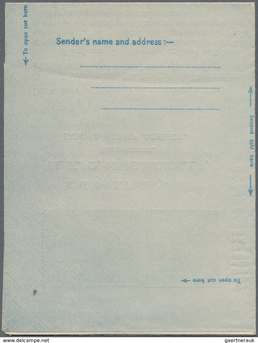 Birma / Burma / Myanmar: 1946 Unused And Preprinted Aerogram 6As Pale Blue On White, Inside With Lon - Myanmar (Birma 1948-...)