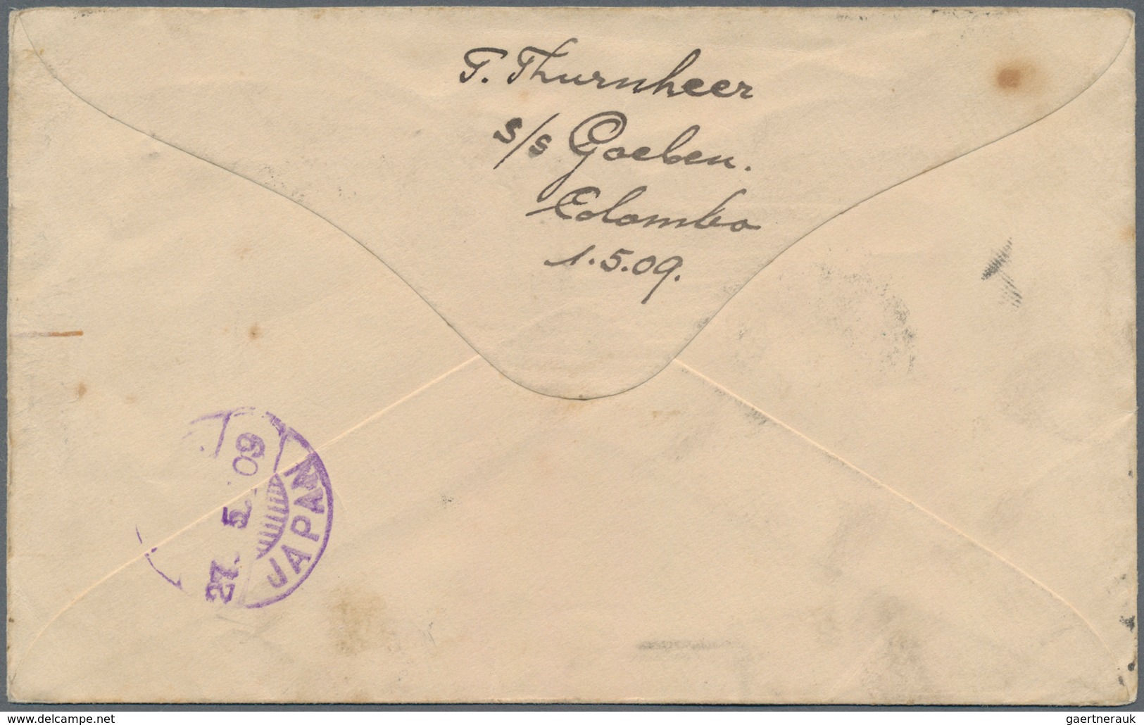 Ceylon / Sri Lanka: 1894/1909 German Ships: A Postal Stationery Card 5c. And A Cover Sent From Germa - Sri Lanka (Ceylon) (1948-...)