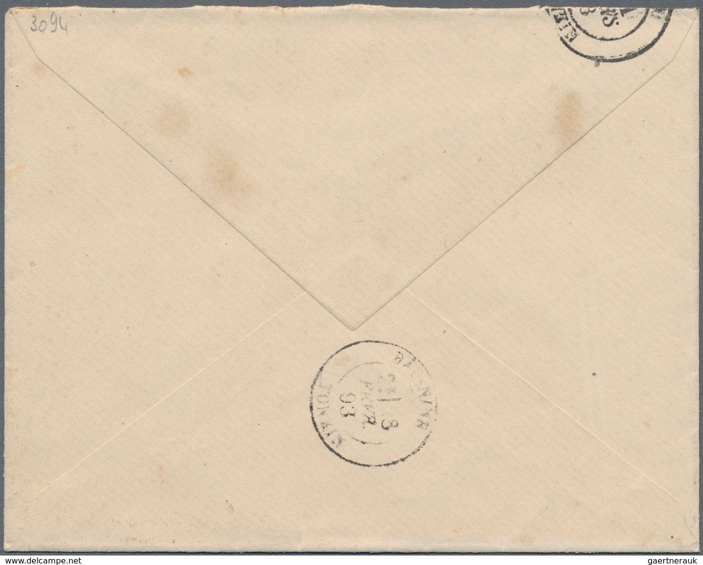 Französisch-Indochina: 1892/93, Correspondence Of 5 Covers To Chancellor Of Residency Of Govt. Gener - Covers & Documents