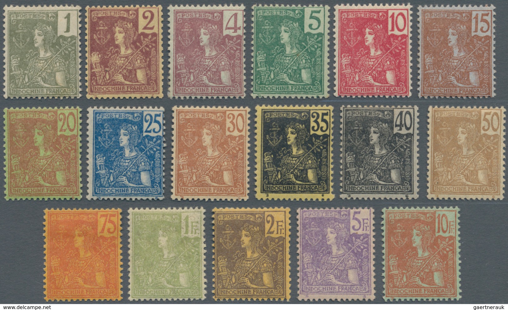 Französisch-Indochina: 1904/1906, Grasset "definitives", Mint Luxus Set, Hinged. (Yv. 24-40, Mi€735, - Brieven En Documenten