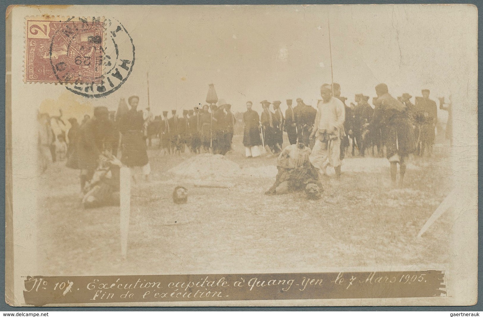 Französisch-Indochina: 1905, Real Photo Ppc Set Of Seven Numbered No. 102/107, "Exécution Capitale à - Cartas & Documentos