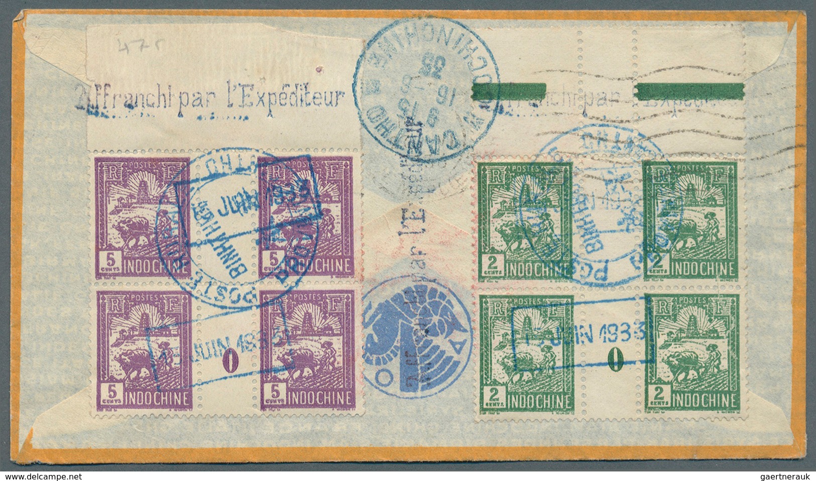 Französisch-Indochina: 1933. Air Mail Envelope (with Content) Addressed To France Bearing Indo-China - Brieven En Documenten