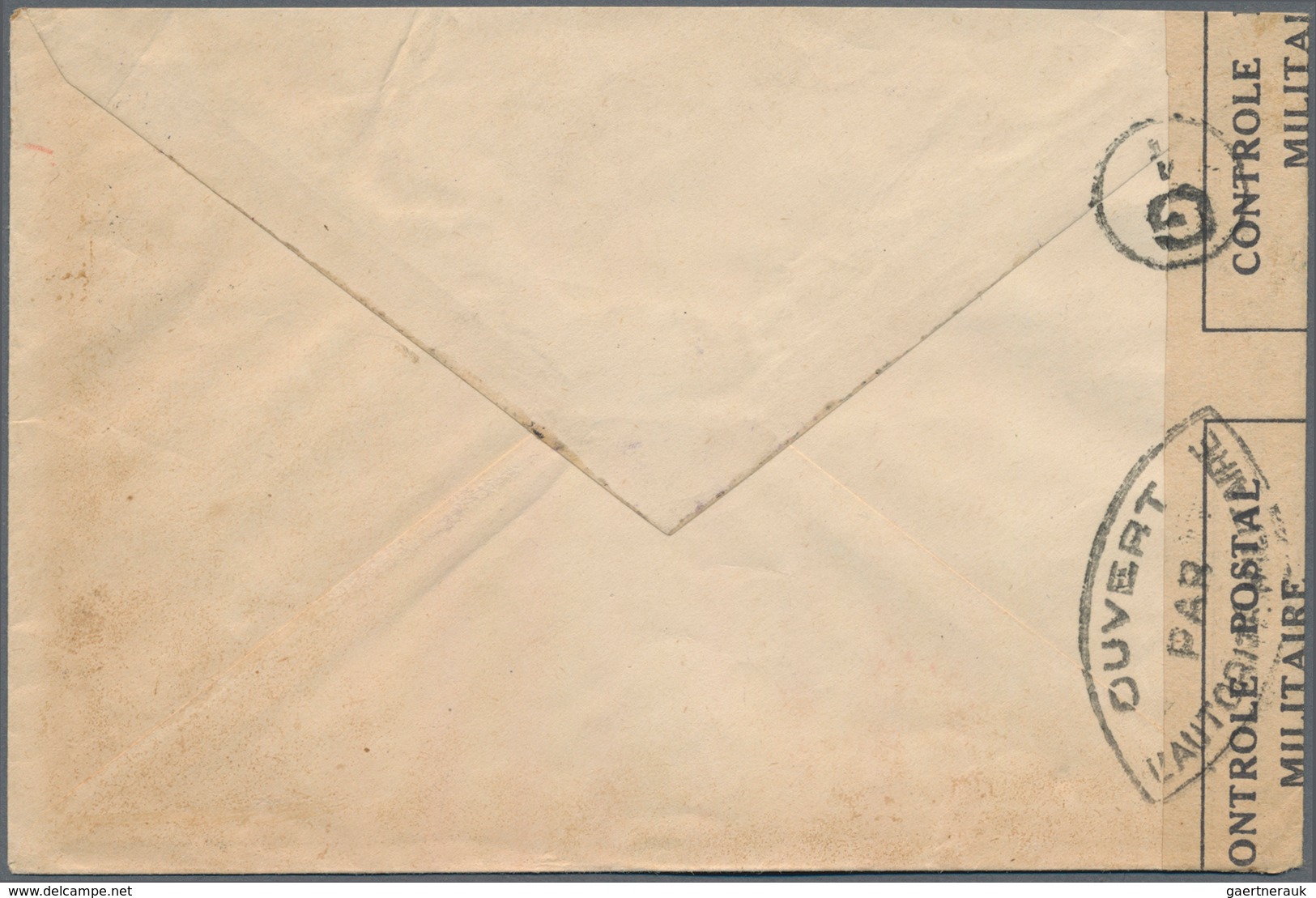 Französisch-Indochina: 1940, Two Incoming Censored Mails: KGVI 20 C. Tied "HONG KONG 13 FE 40" To Ha - Cartas & Documentos