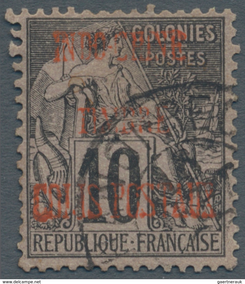 Französisch-Indochina - Paketmarken: 1891, "Colonies" 10c. Black On Lilac Surcharged By Vermillion H - Impuestos