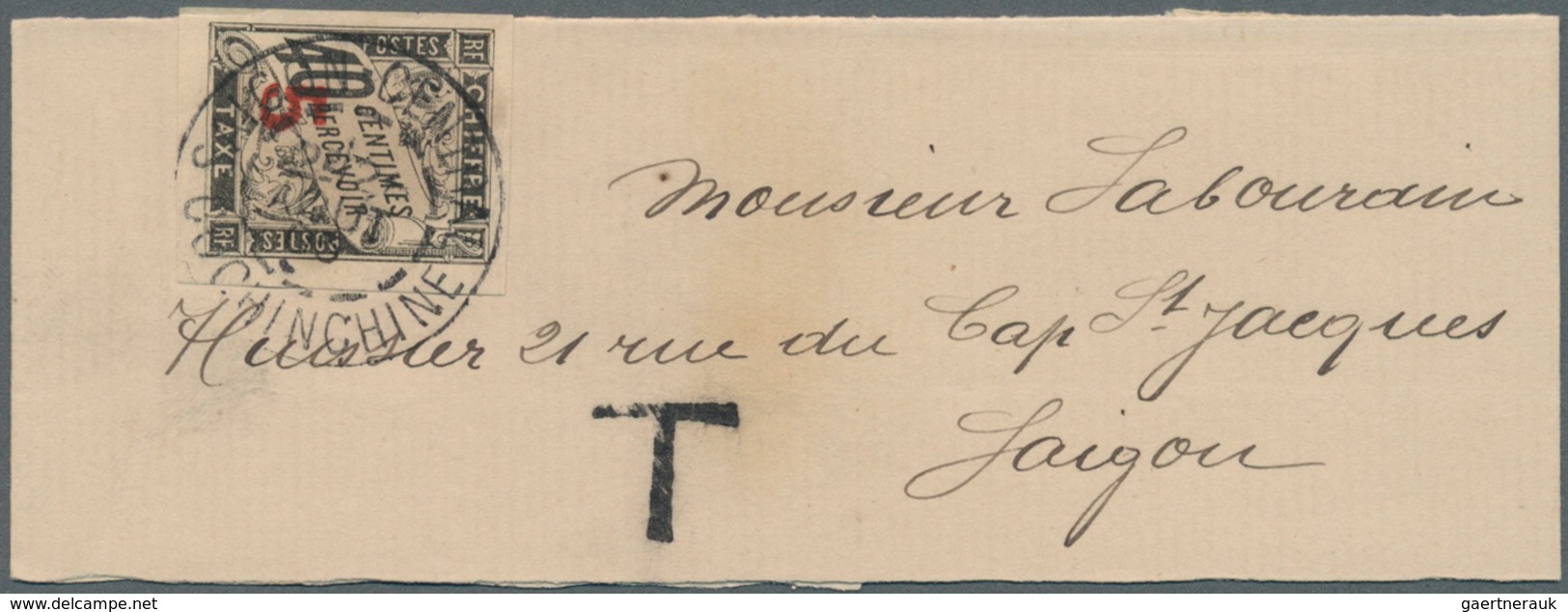 Französisch-Indochina - Portomarken: 1905. News-Band Wrapper Addressed To Saigon Bearing Indo-China - Postage Due