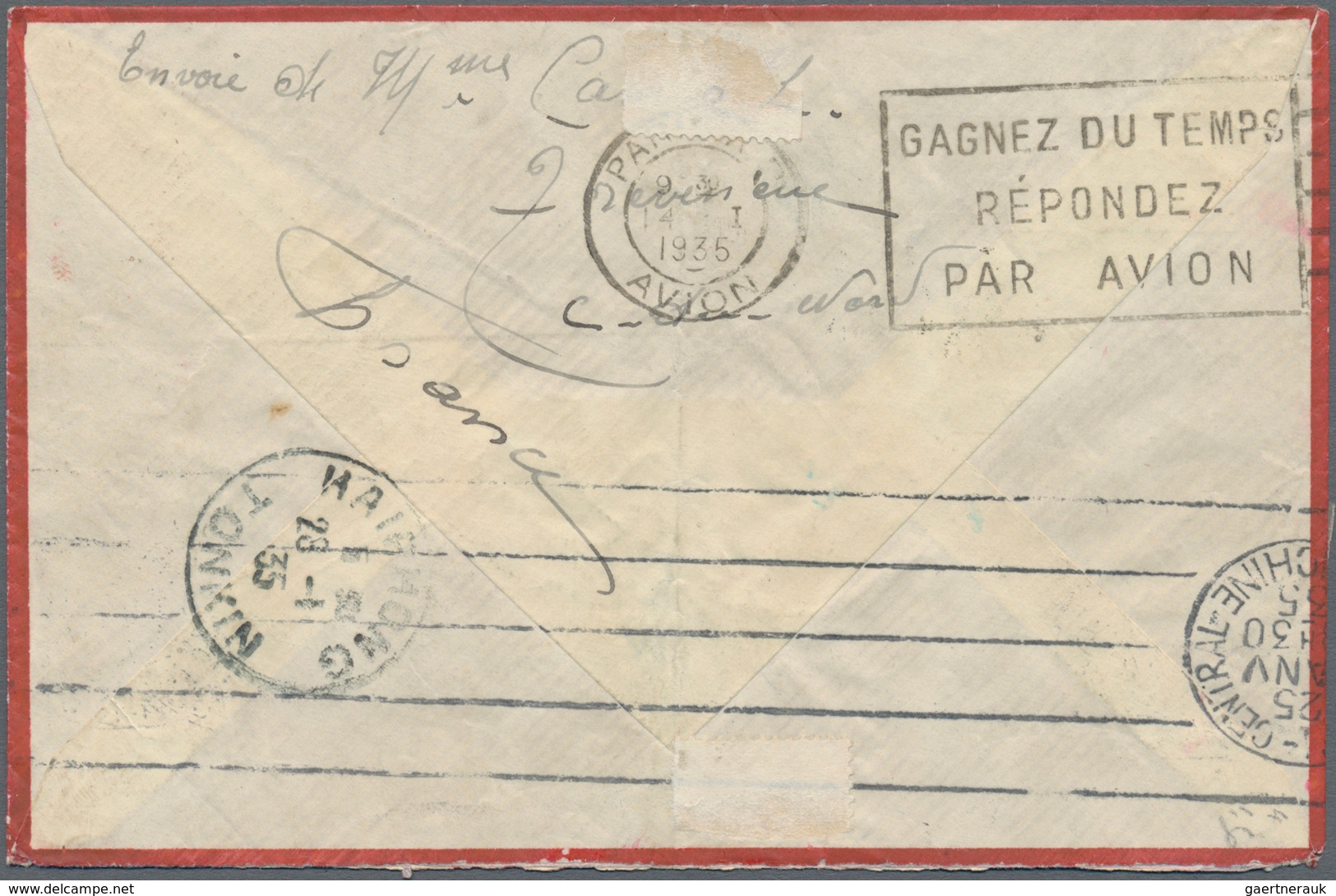 Französisch-Indochina - Portomarken: 1935, 20 C., 40 C. Tied "HAI-PHONG 26-1 35" On Inbound Airmail - Impuestos