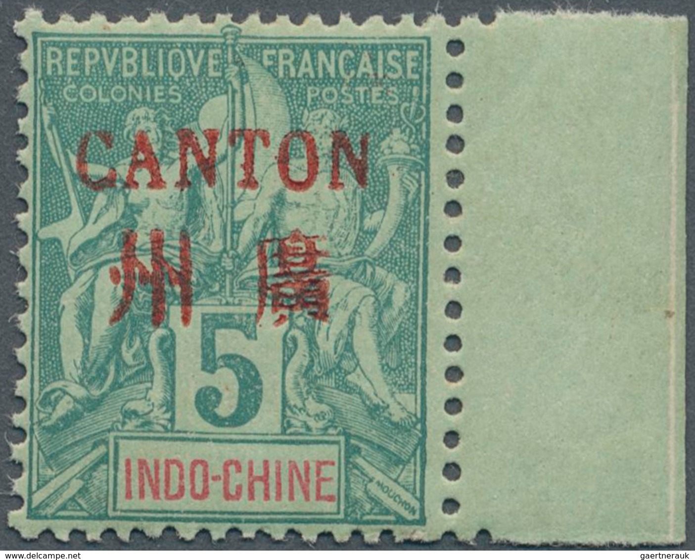 Französisch-Indochina - Postämter In Südchina: CANTON: 1901, 5c. Green/red, Fresh Colour And Well Pe - Otros & Sin Clasificación