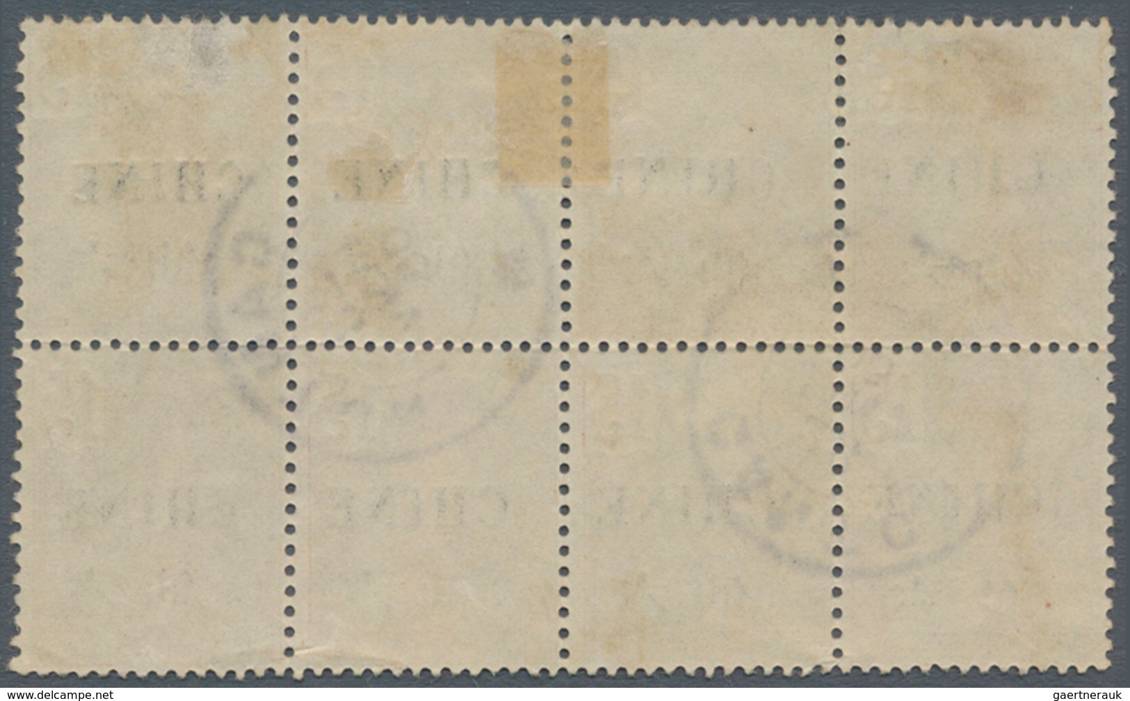 Französisch-Indochina - Postämter In Südchina: 1904, 6 C./15 Cts., A Block Of 8 (4x2) Canc. "CANTON - Otros & Sin Clasificación