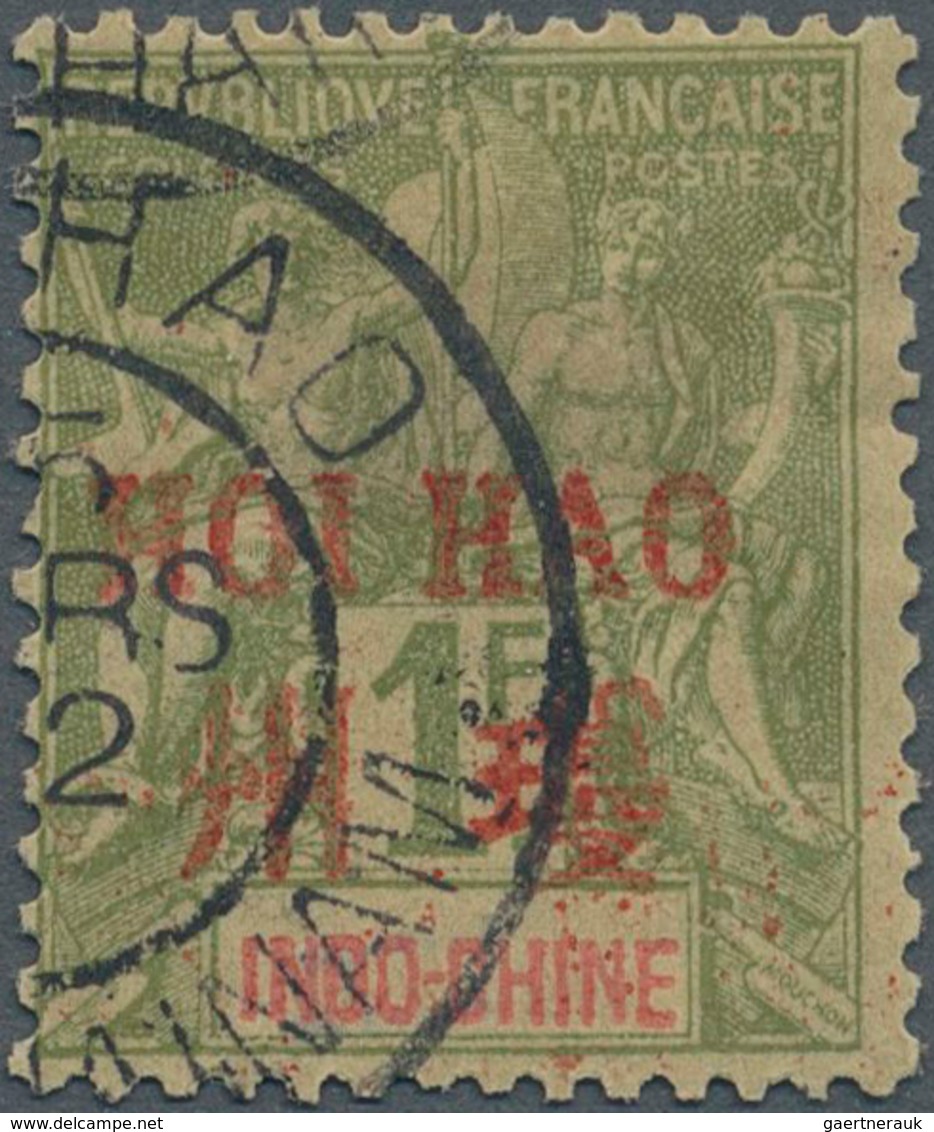 Französisch-Indochina - Postämter In Südchina: HOI-HAO: 1901, 1fr. Olive/red On Yellow, Fresh Colour - Andere & Zonder Classificatie