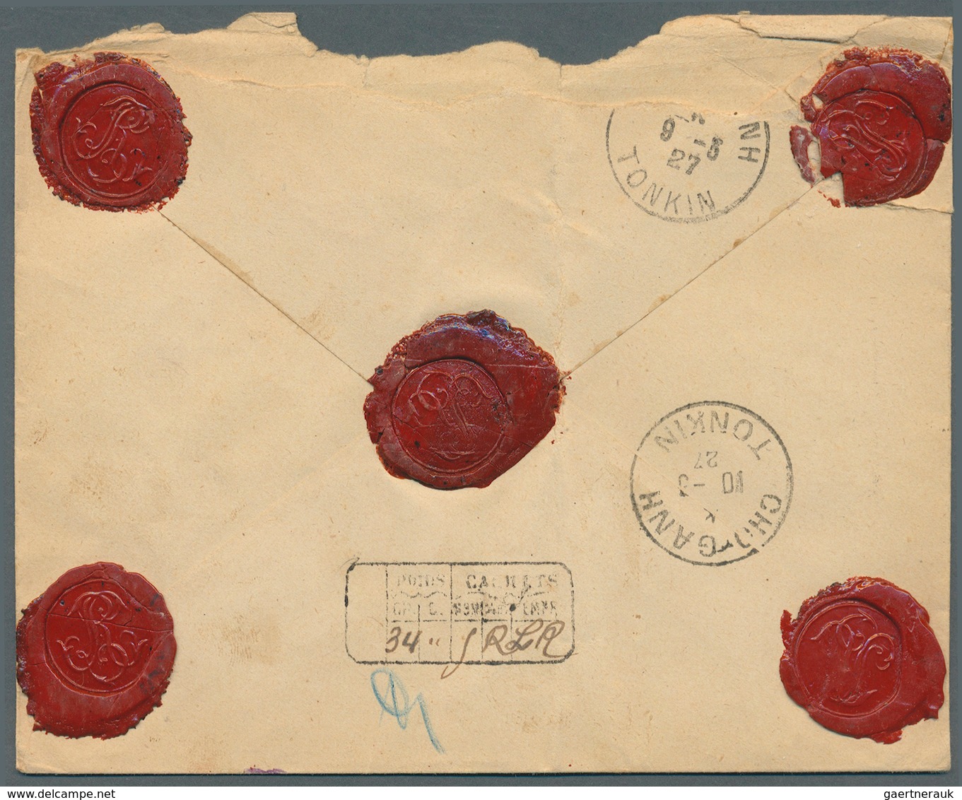 Französisch-Indochina - Postämter In Südchina: KOUANG-TCHEOU: 1927. Charged Envelope (opening Faults - Other & Unclassified
