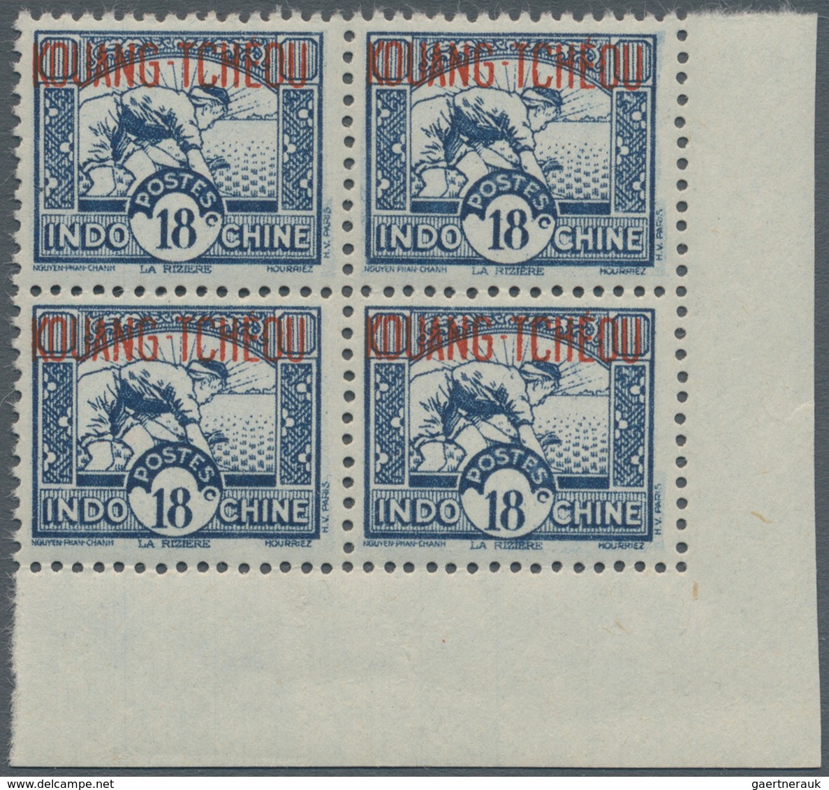 Französisch-Indochina - Postämter In Südchina: 1941, Definitive, 18 C Blue, Block Of Four From The L - Andere & Zonder Classificatie