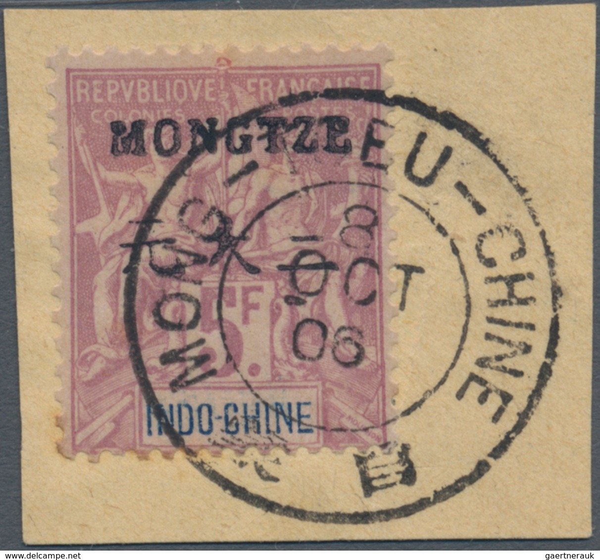 Französisch-Indochina - Postämter In Südchina: 1902 - 1904, Allegory Of Peace 5 F With Overprint, Ty - Andere & Zonder Classificatie