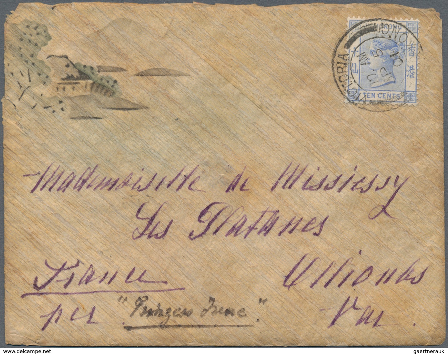 Hongkong: 1901,1902, Illustrated Letter With Content And Postcard To France Respectively To Scotland - Other & Unclassified