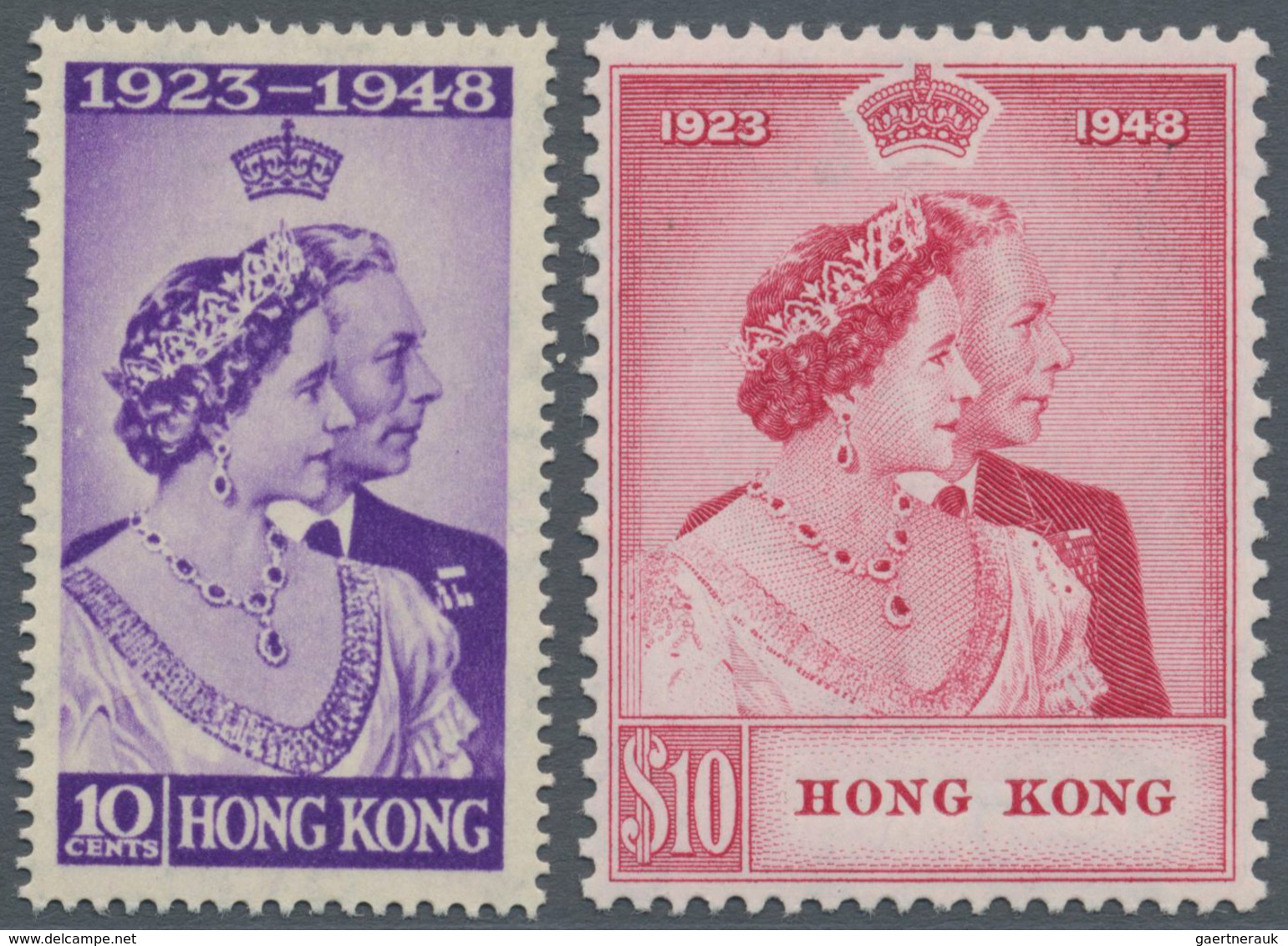 Hongkong: 1948, Silver Wedding Complete Set Of Two, Mint Hinged, SG. £ 275 - Other & Unclassified