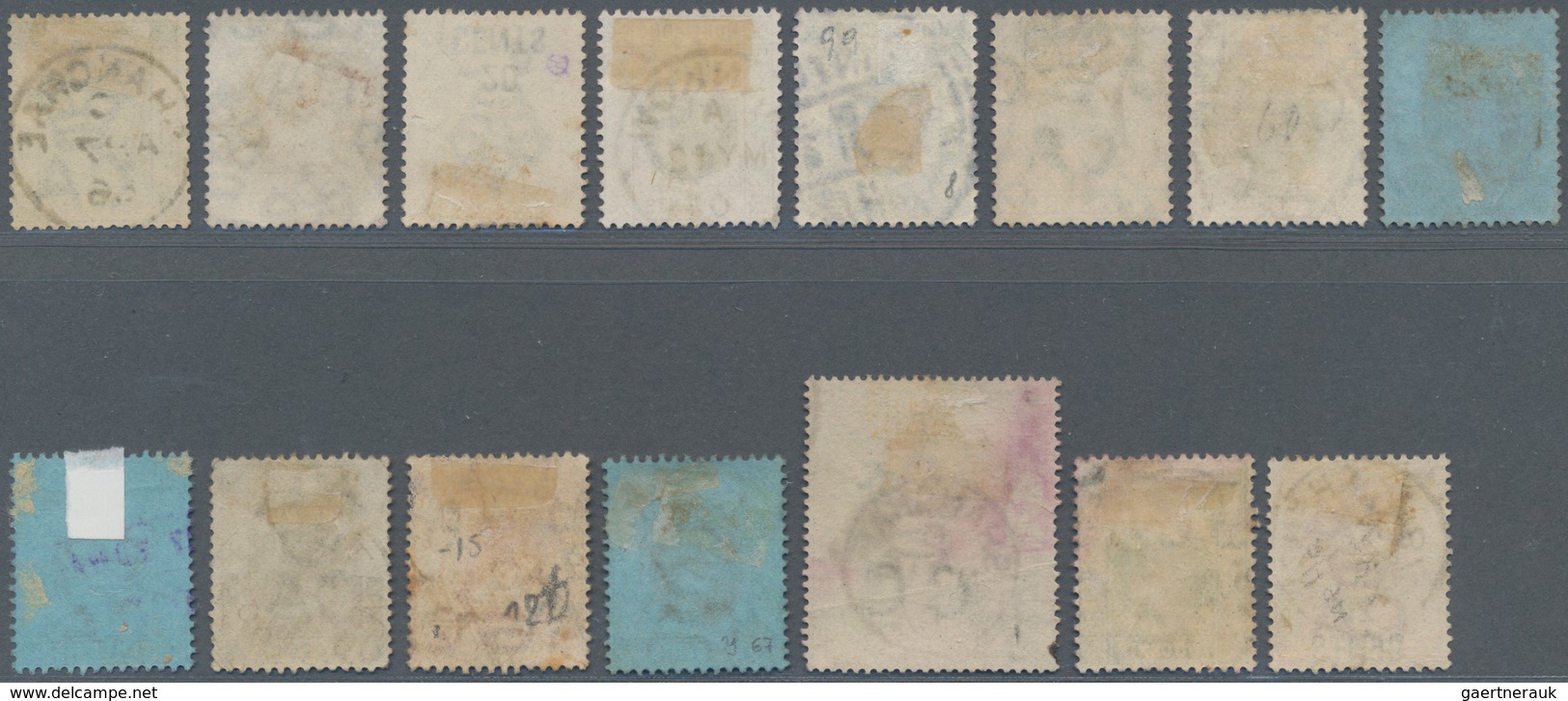 Hongkong - Britische Post In China: 1874/1912, Fifteen (15) Stamps Of Differentr Kinds, With Good Po - Covers & Documents