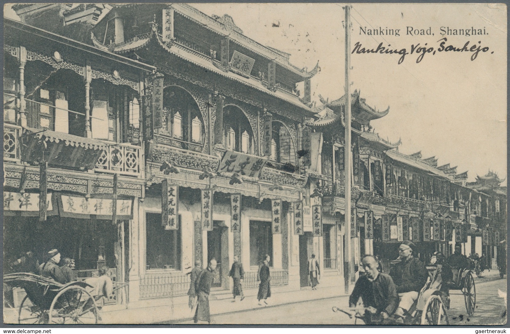 Hongkong - Britische Post In China: SHANGHAI 1909, 4c. Carmine-red On Ppc "NANGKING ROAD, SHANGHAI" - Covers & Documents