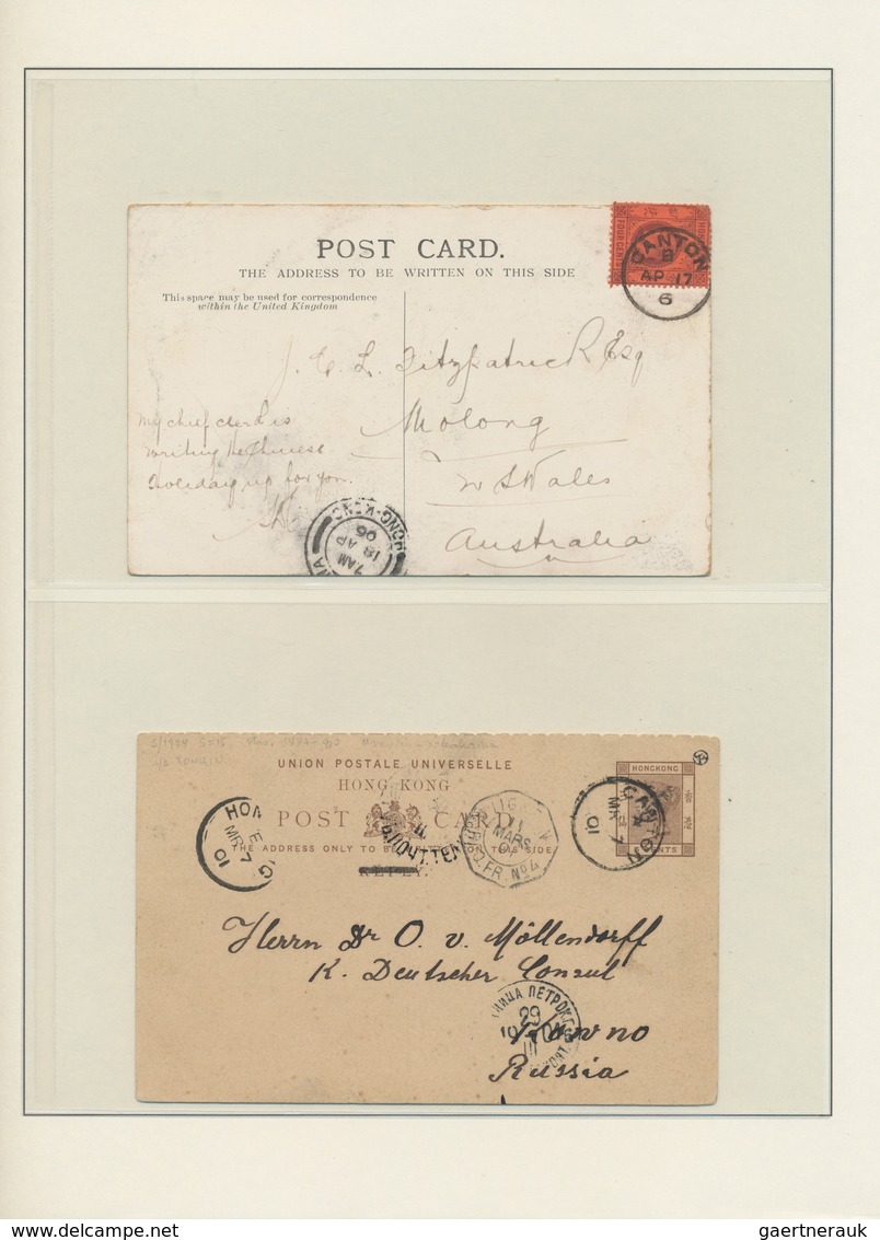Hongkong - Treaty Ports: Canton, 1862/1920 (ca.), QV-KGV Study Of Postmarks On Pages, Inc. C1 (2), S - Other & Unclassified