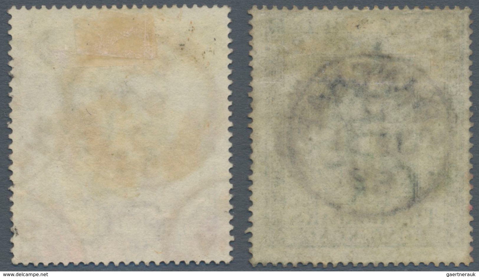 Hongkong - Treaty Ports: Shanghai, 1874, Postally Used Fiscals, $2 Olive Green And $3 Violet Ea. Cle - Other & Unclassified