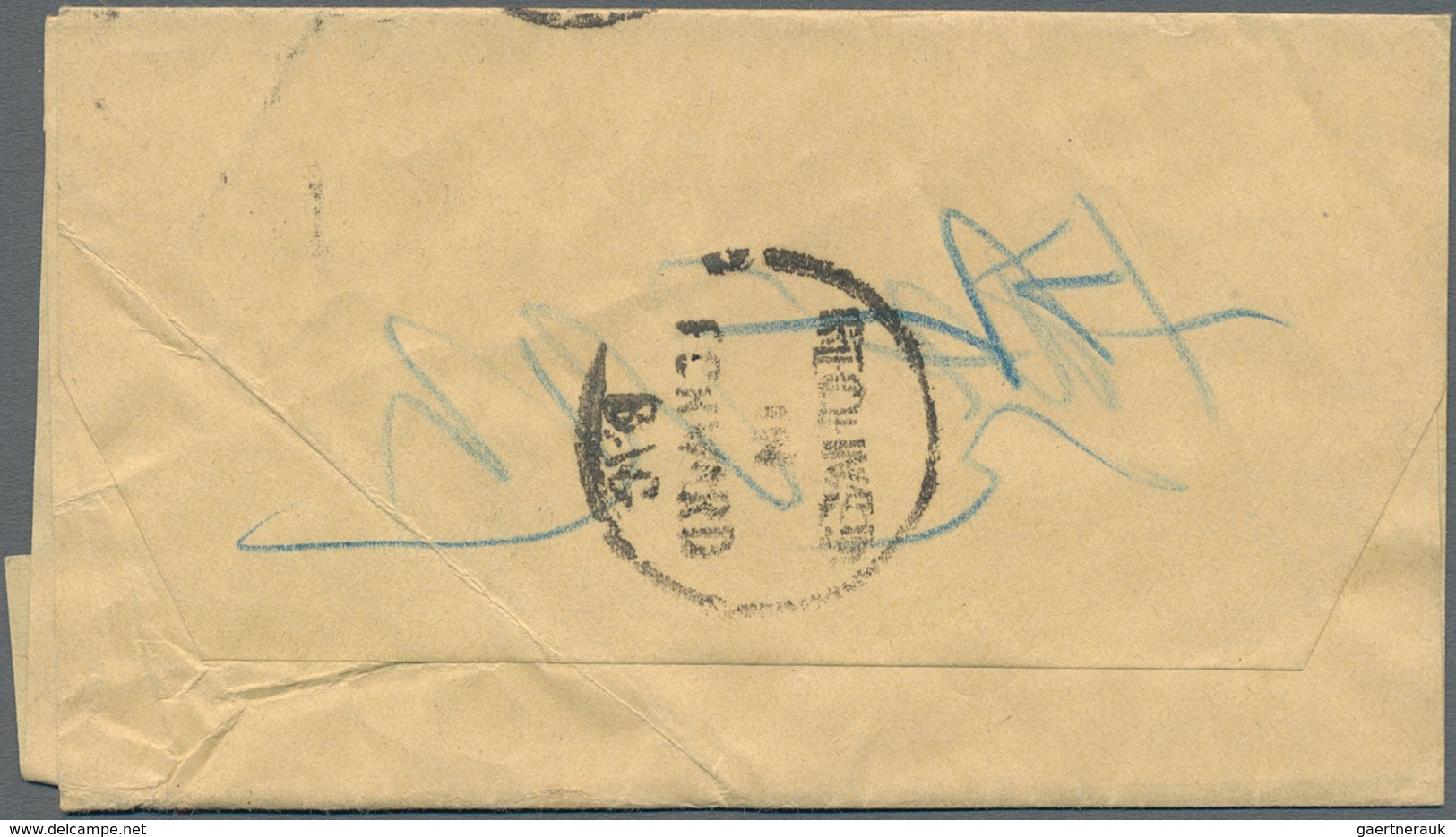 Hongkong - Besonderheiten: 1904 (ca.), Circular Framed "RECEIVED/AND/FORWARD B/G" On Reverse Of Wrap - Other & Unclassified