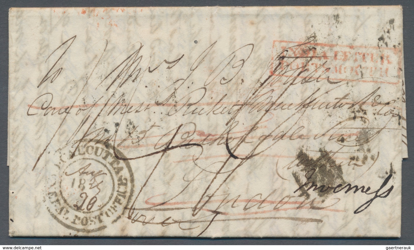 Indien - Vorphilatelie: 1825 BHAUGULPORE: Entire Letter Sent By 'Lt. George Fraser At Bhaugulpore' T - ...-1852 Prefilatelia