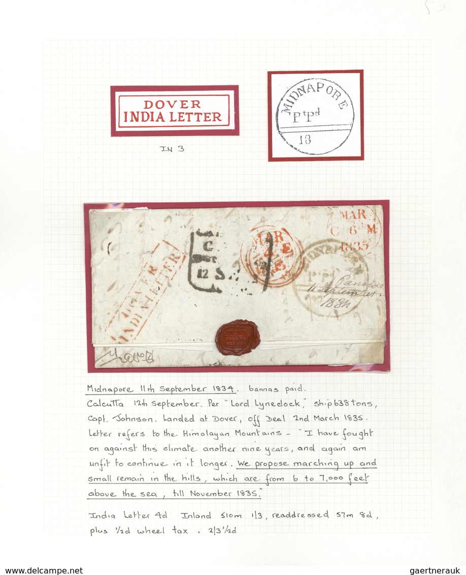 Indien - Vorphilatelie: 1834 Entire Letter From Midnapore To Edinburgh Via Calcutta And Dover By The - ...-1852 Prephilately