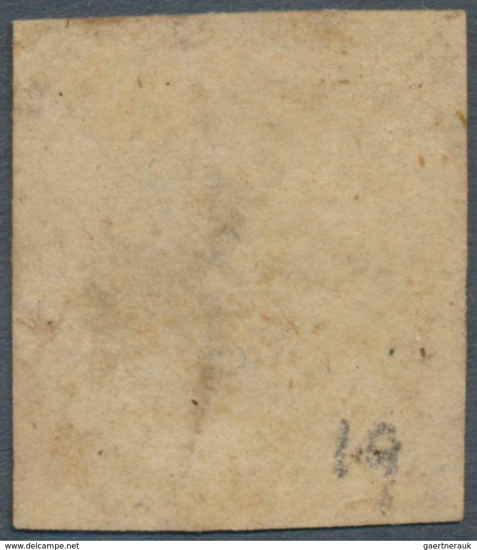 Indien: 1854 Lithographed 4a. Blue & Red From 2nd Printing, Sheet Pos. 5, Used And Cancelled By Diam - 1852 Provincie Sind