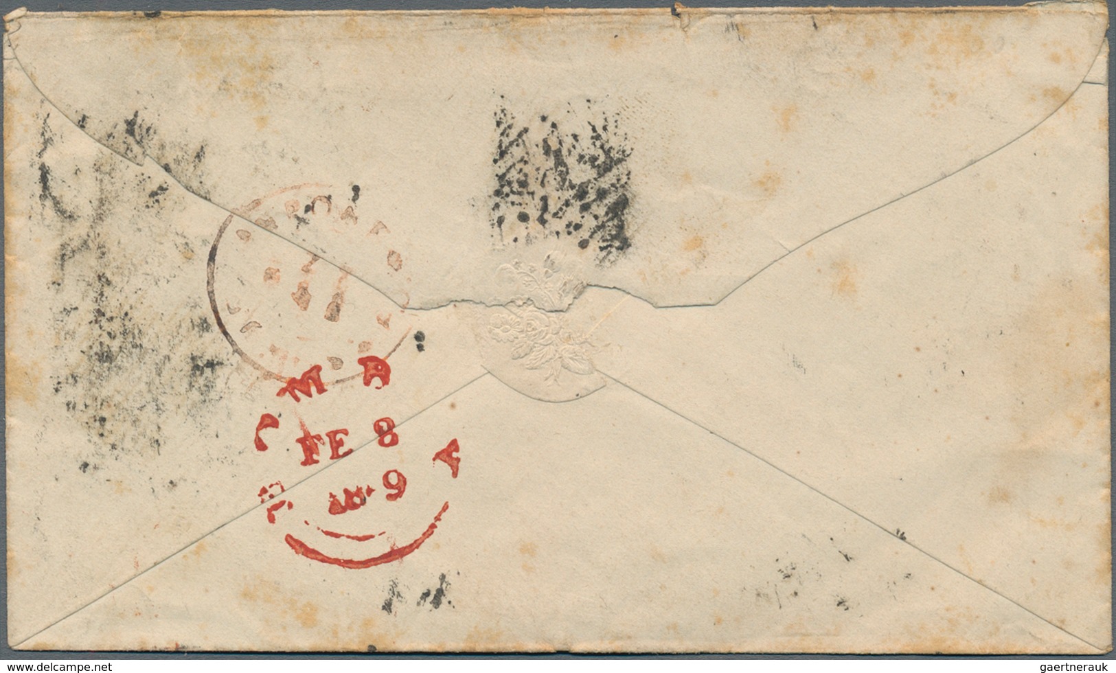 Indien: 1859, Two Pieces Of 4 D QV Black On Envelope From BOMBAY To London With Arrival Mark On Fron - 1852 Sind Province
