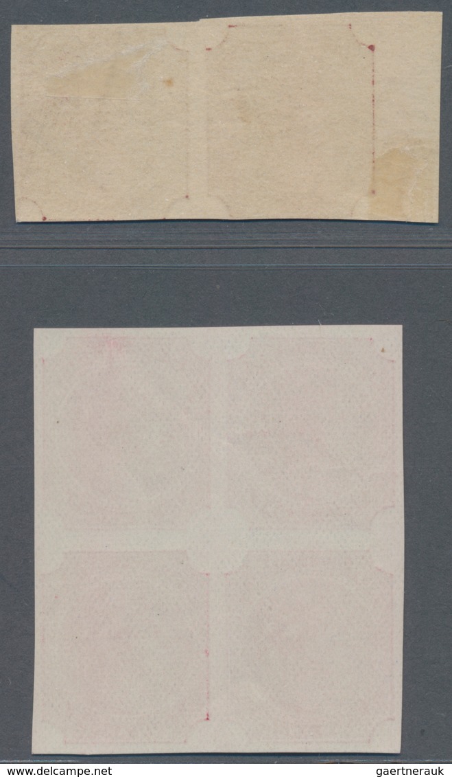 Indien: 1866 McQuorquodale West India Essay 4a., Block Of Four In Carmine-rose On White Ungummed Pap - 1852 Sind Province