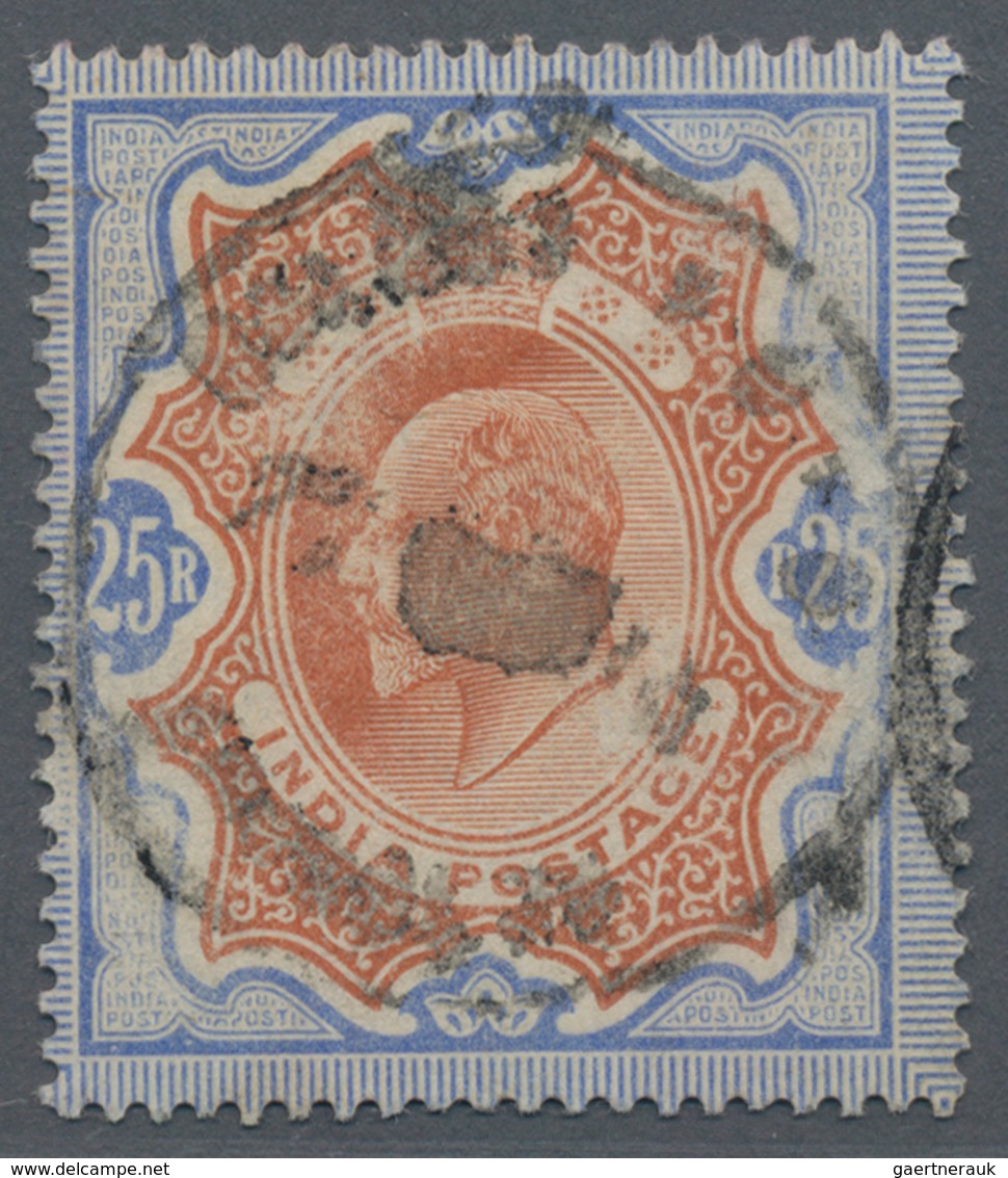 Indien: 1902-11 KEVII. 25r. Brownish Orange & Blue, Used And Cancelled By Indistinct Strike Of Posta - 1852 Sind Province