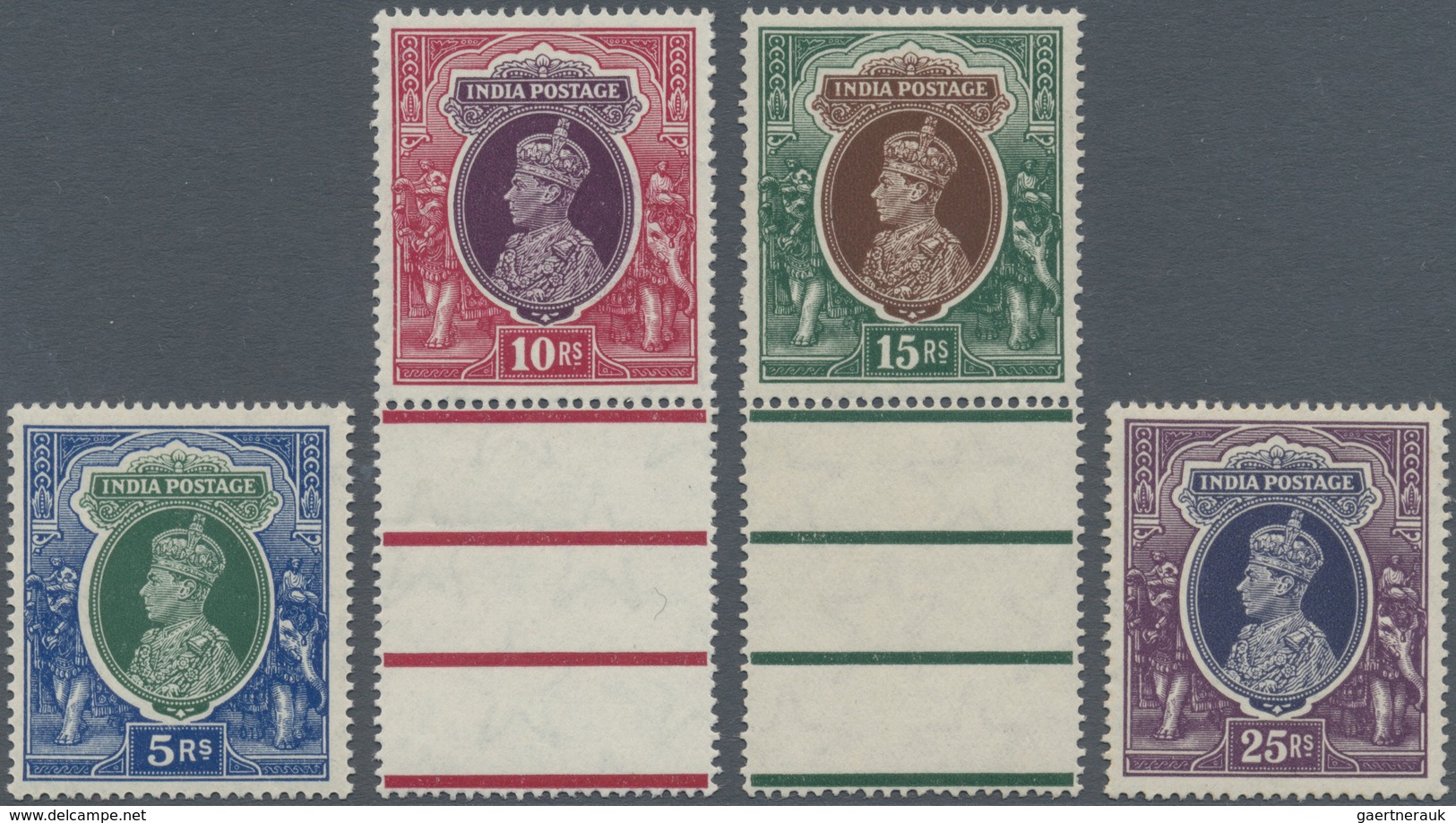 Indien: 1937-40 KGVI. Complete Set Of 18, Mint Never Hinged, The 6a. With A Little Piece Of White Pa - 1852 Provincie Sind