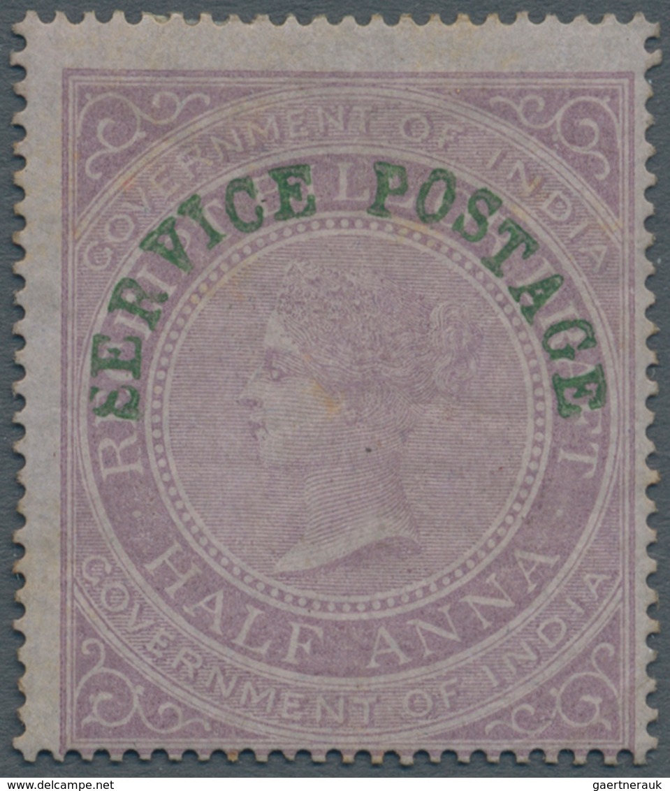 Indien - Dienstmarken: 1866 ½a. Mauve/lilac, Mounted Mint With Few Hinge Marks On Large Part Origina - Sellos De Servicio