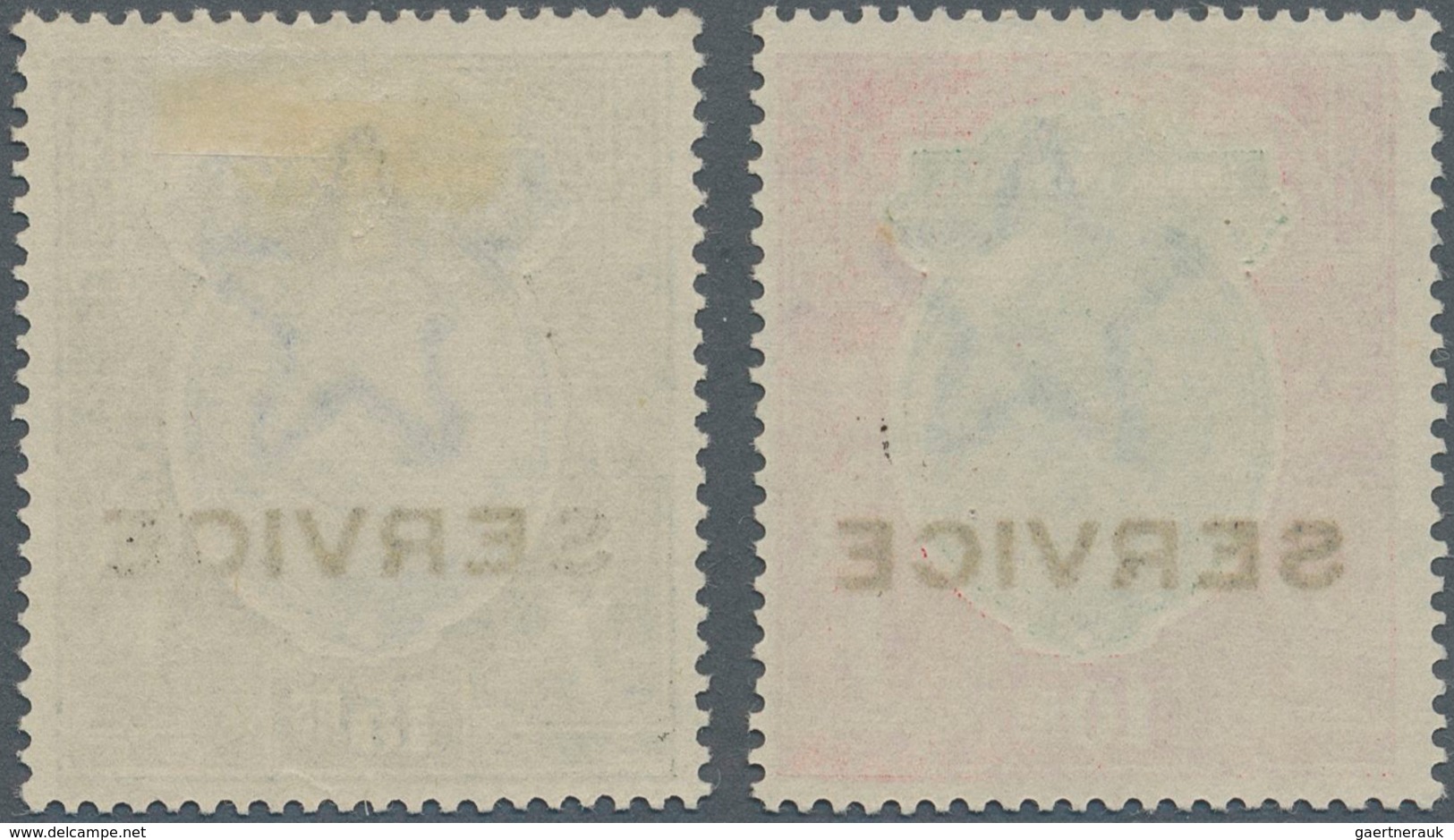 Indien - Dienstmarken: 1912-23 KGV. 10r. And 15r., Wmk Single Star, EXPERIMENTAL PRINTING With SHINY - Dienstzegels