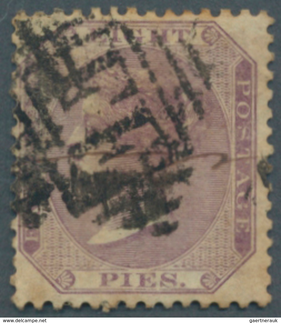 Indien - Used Abroad: ABYSSINIA 1868: India 1865 QV 8p. Purple Used And Cancelled By "F.F." In Diamo - Autres & Non Classés