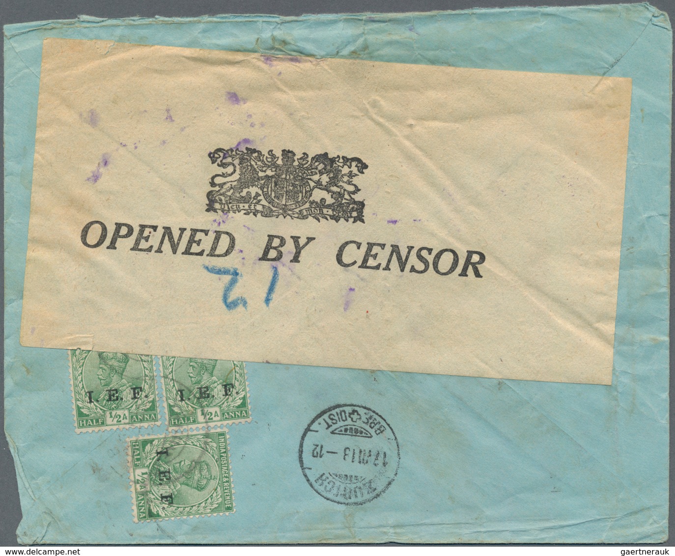 Indien - Feldpost: 1918 Registered And Censored Cover From Baghdad To Zurich, Switzerland Via Milan, - Military Service Stamp