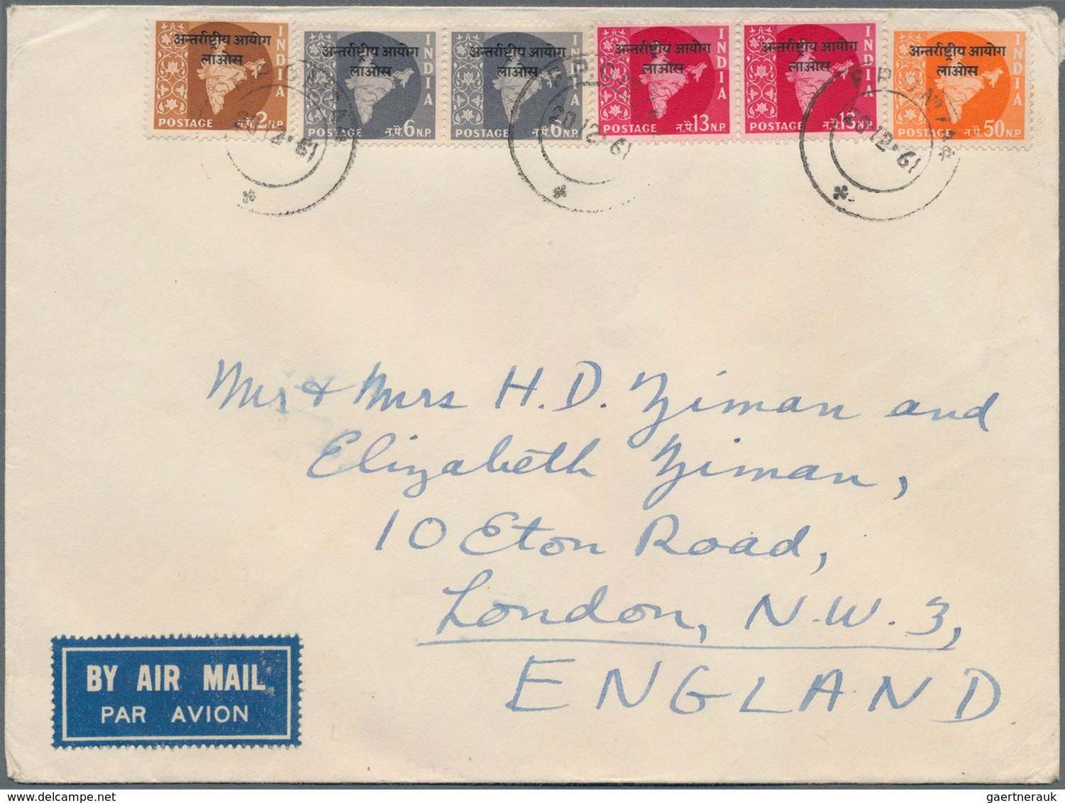 Indien - Indische Polizeitruppen: 1961. Air Mail Envelope Addressed To London Bearing Commission In - Militärpostmarken