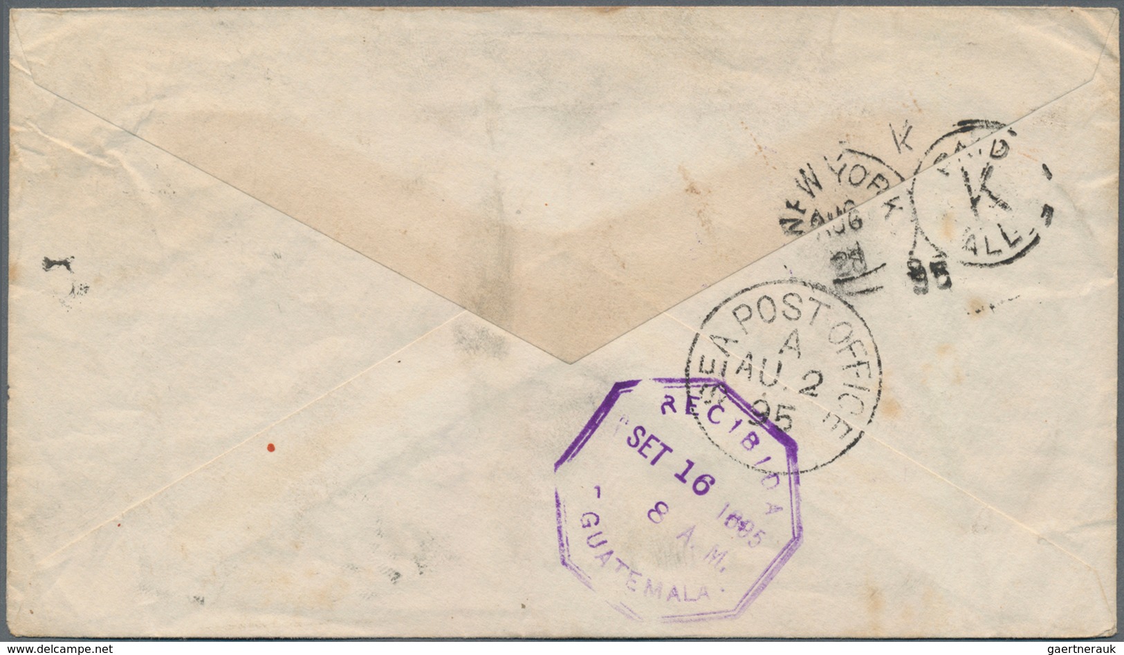 Indien - Ganzsachen: 1895 Destination GUATEMALA: Postal Stationery Envelopes 2a6p. Used From Allahab - Unclassified