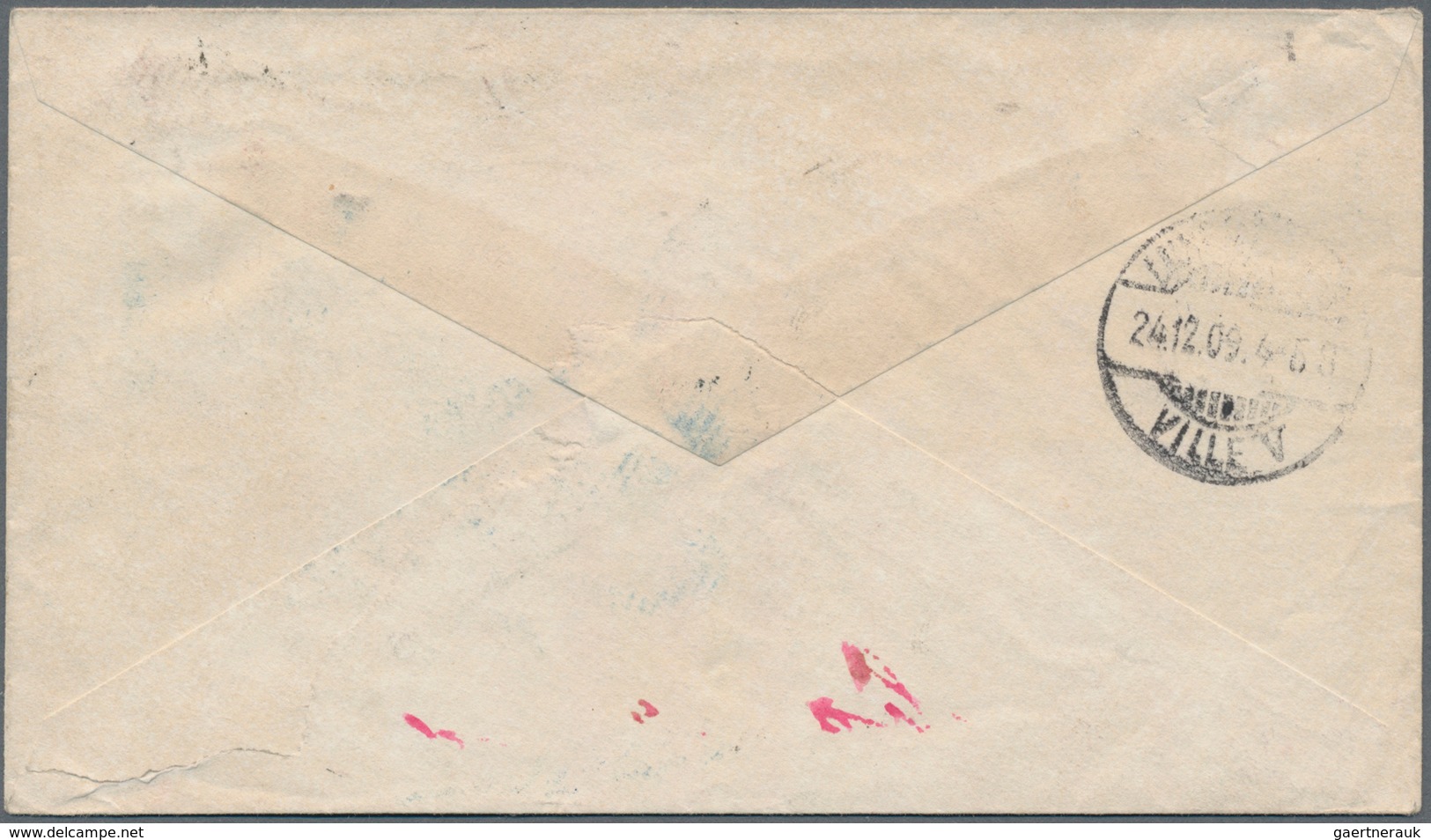 Indien - Ganzsachen: 1909 Destination LUXEMBURG: Postal Stationery Envelopes 2a6p. Used From Kottar - Zonder Classificatie