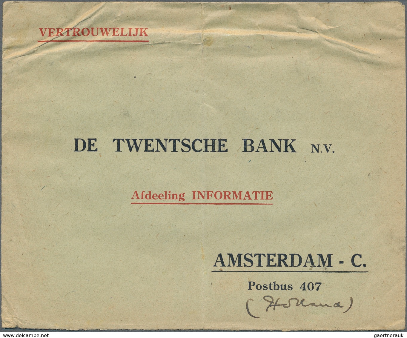 Indien - Besonderheiten: 1934, Business Cover From "BOMBAY 27 APR 34" To Amsterdam. On Reverse, Agai - Other & Unclassified