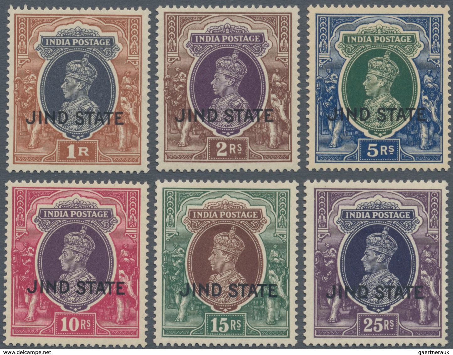 Indien - Konventionalstaaten: JIND: 1937/38, India KGVI Definitives With Opt. 'JIND STATE' Complete - Andere & Zonder Classificatie