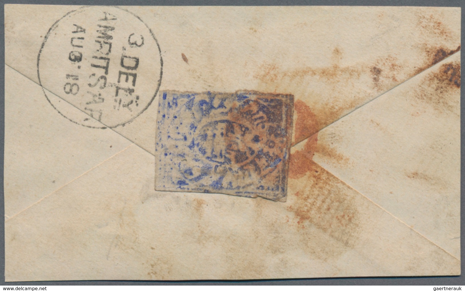 Indien - Feudalstaaten: JAMMU & KASHMIR 1867: Two Part Covers Franked By ½a. Ultramarine, One Tied B - Other & Unclassified