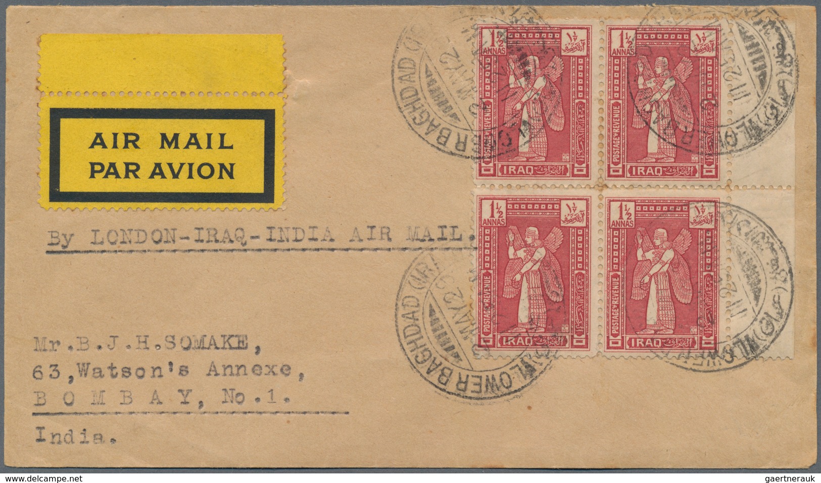 Irak: 1924/1929, Two Fine Covers Franked With 1923 Pictorials, With 1924 Cover From Baghdad To Paris - Irak