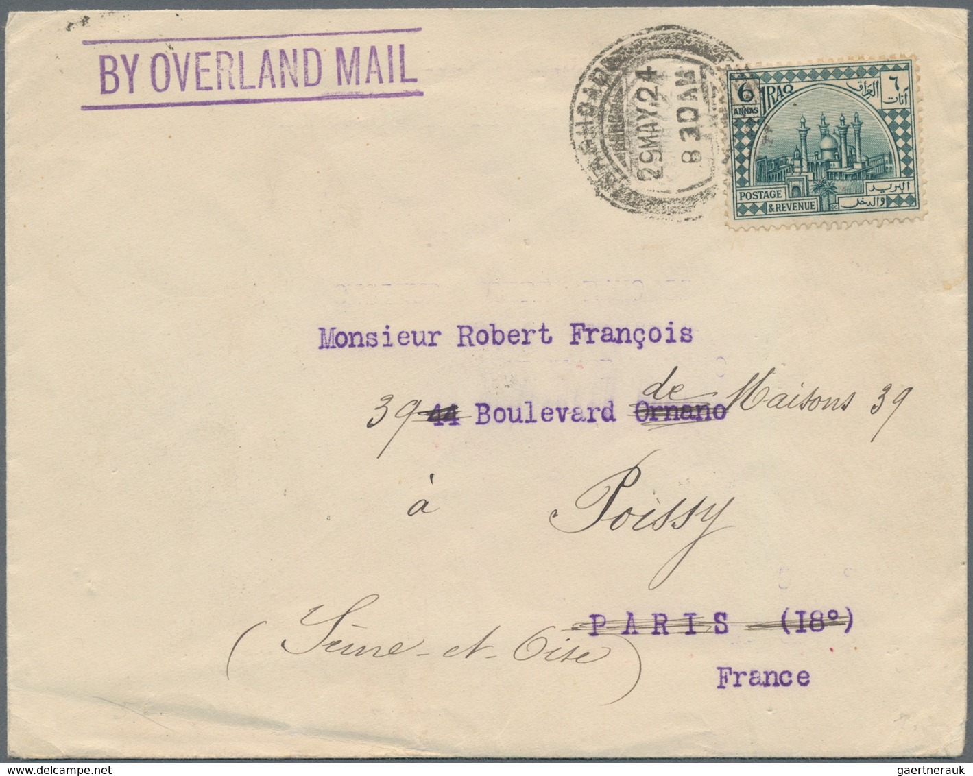 Irak: 1924/1929, Two Fine Covers Franked With 1923 Pictorials, With 1924 Cover From Baghdad To Paris - Irak