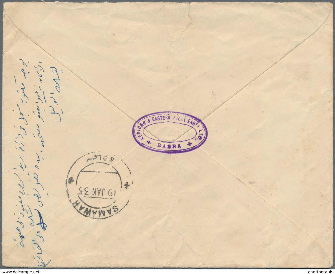 Irak: 1932/1935 Three Covers Related To Germany, With 1935 Cover From Basra To Khidr Via Samawar, Ad - Irak