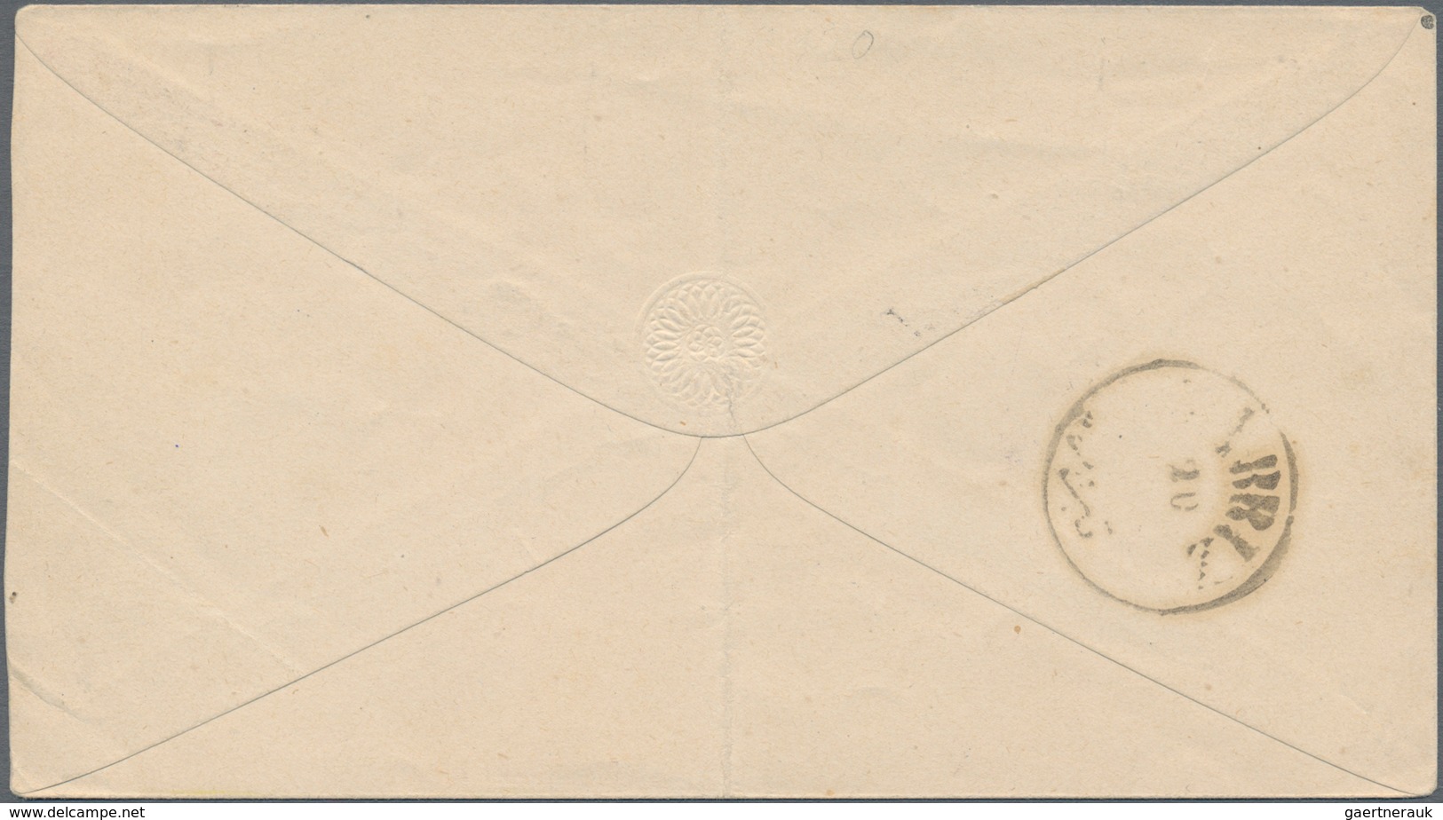 Iran: 1876, 5 Ch. Black Green Rose Two Postal Stationery Envelopes (crease) Tied By "MIANDJ" & "TEHE - Iran