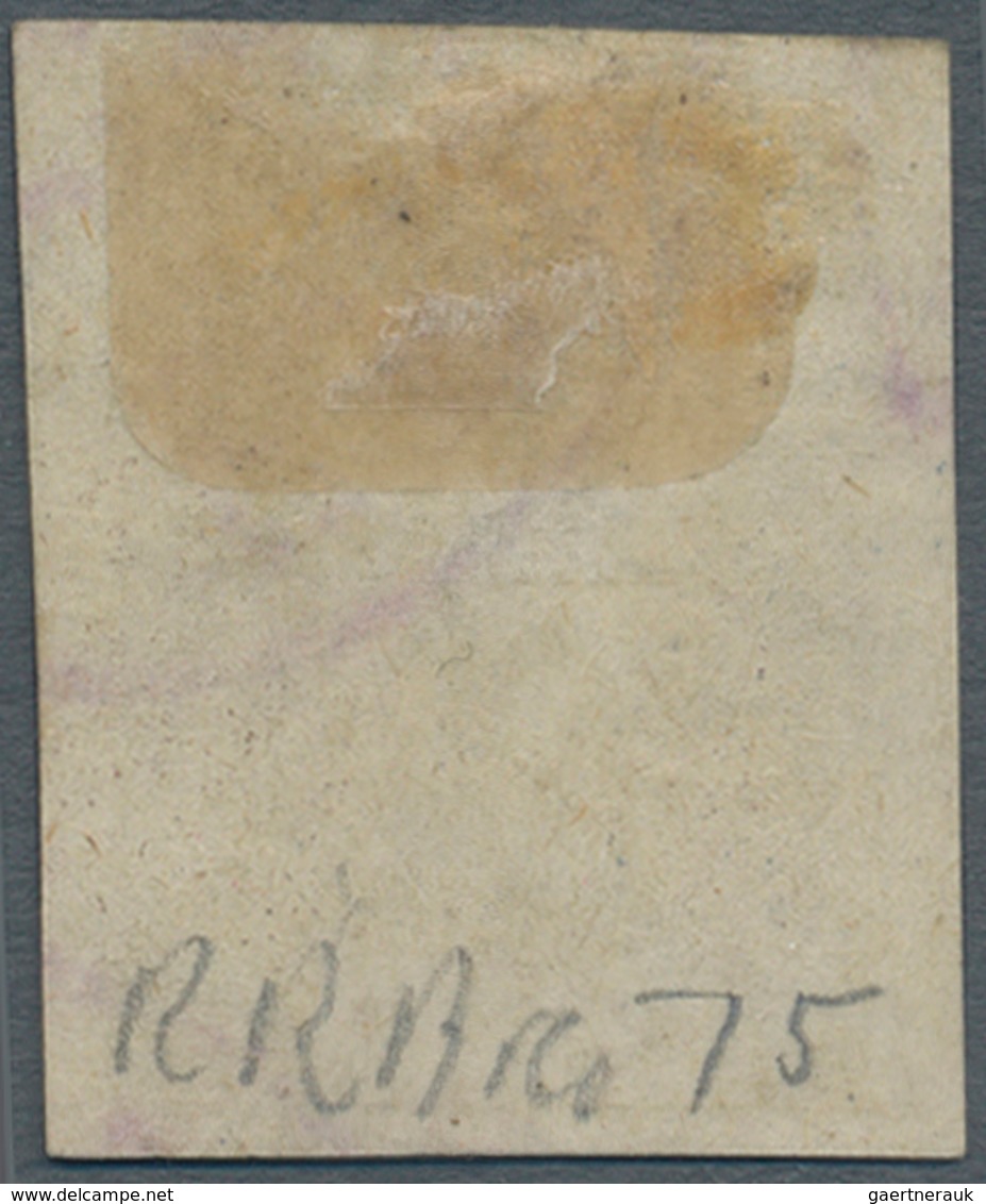 Iran: 1878, 5 Kr. Grey Lilac (unrecorded Color), Full To Wide Margins On All Sides, Plate Flaw At Le - Iran